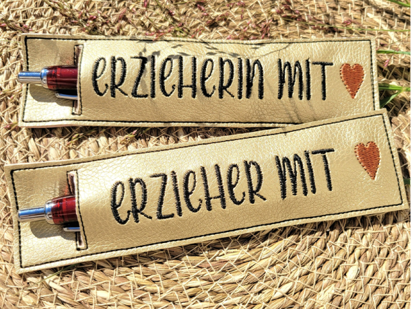 Hülle für Kugelschreiber Erzieher und Erzieherin - ITH-Stickdatei